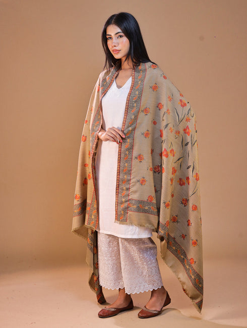 Women's Kani Floral Wool Shawl